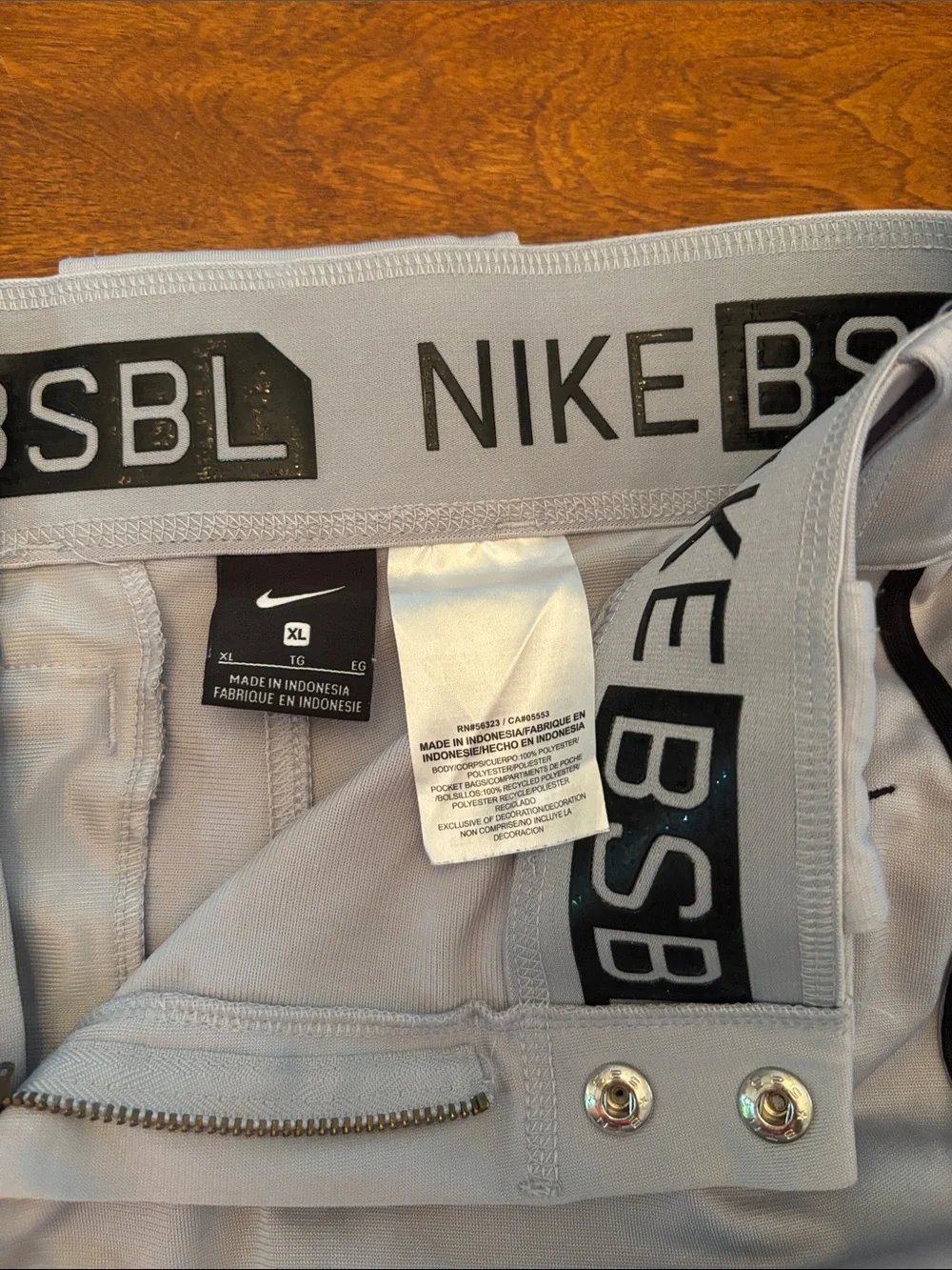 Nike Light Gray Baseball Pants with Black Stripe